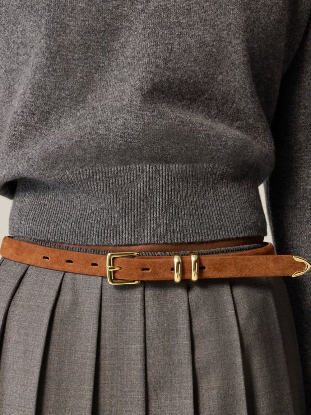 J Crew Brown Suede Belt XS - Picture 3 of 3